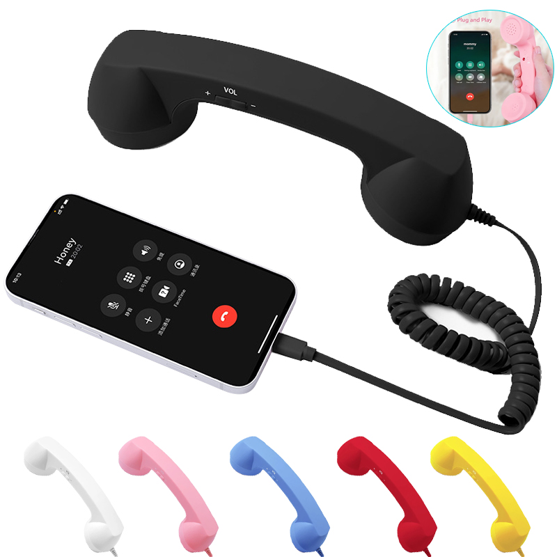 Retro Handset Phone - Combiné téléphonique rétro Type-C, filaire, portable,
