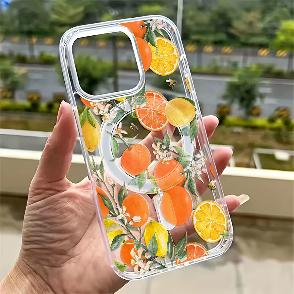 Magnetic Phone Case - Coque de téléphone transparente motif citron